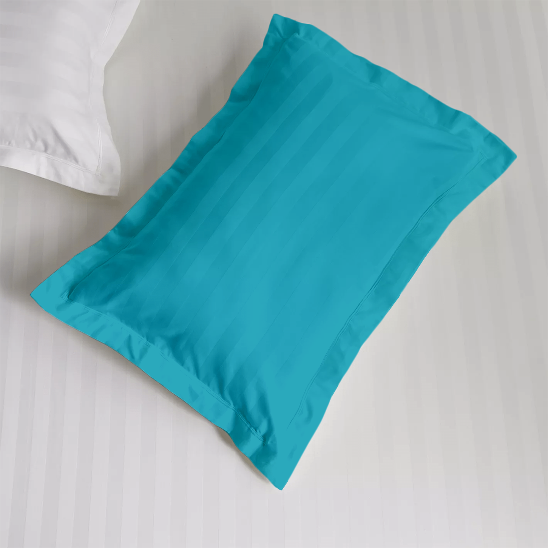 Turquoise Stripe Pillow Shams Comfy Sateen