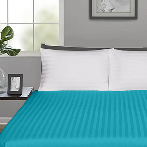 Turquoise Stripe Fitted Sheet Comfy Sateen