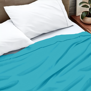 Turquoise Flat Sheet Solid Comfy Sateen