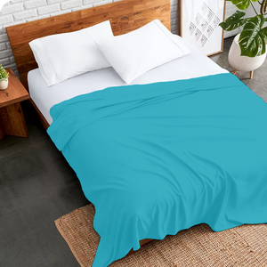 Turquoise Flat Sheet Solid Comfy Sateen