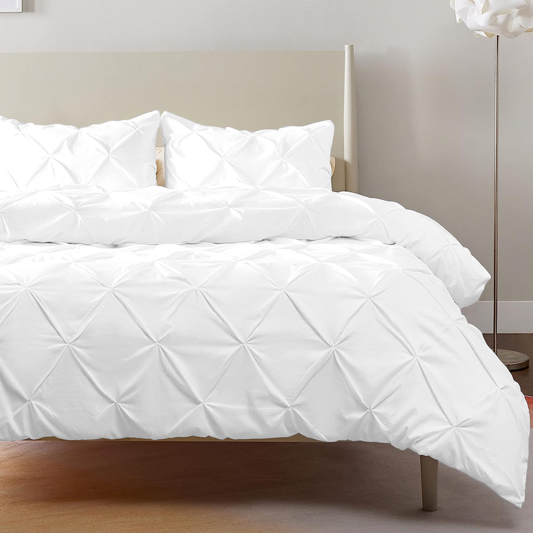 White Pintuck Duvet Cover Set Bliss