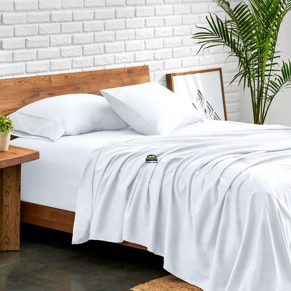 Blissful White Bed Sheet Set 500TC Supima Cotton - AanyaLinen
