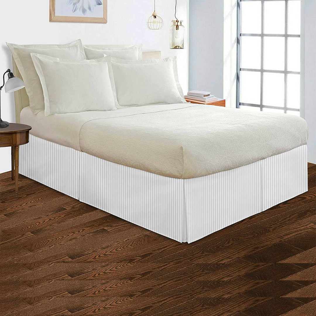 White Stripe Bed Skirt (Comfy 300TC)