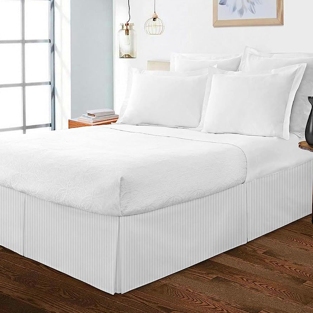 White Stripe Bed Skirt (Comfy 300TC)