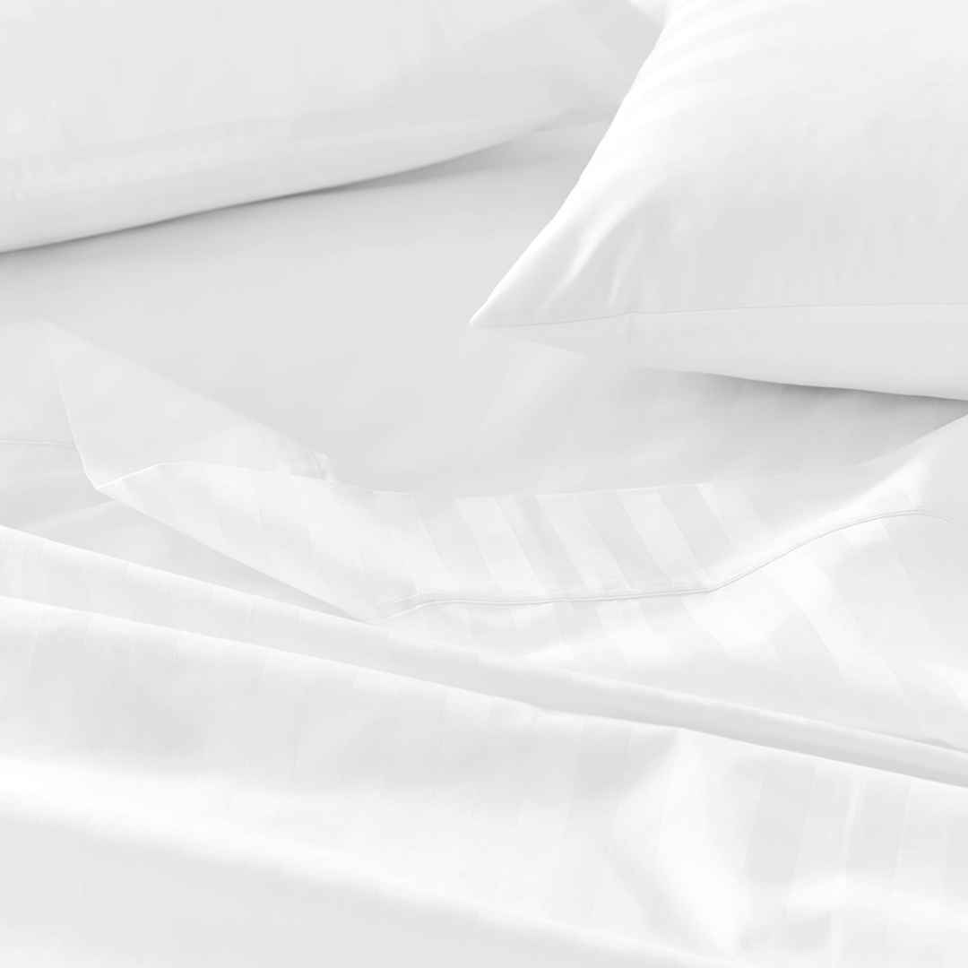 White Stripe Sheet Set Comfy Sateen