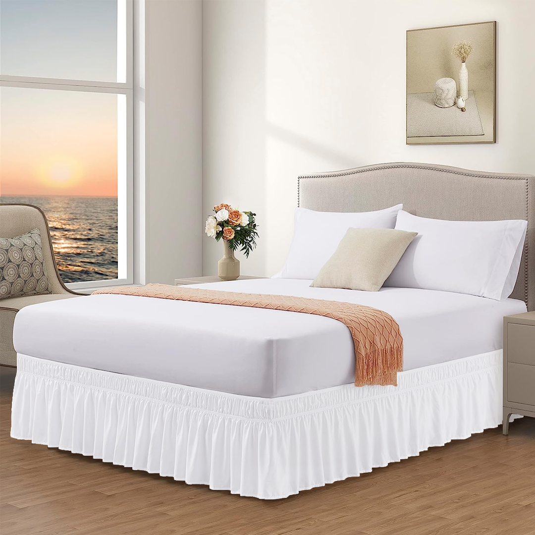 White Wrap Around Bed Skirts