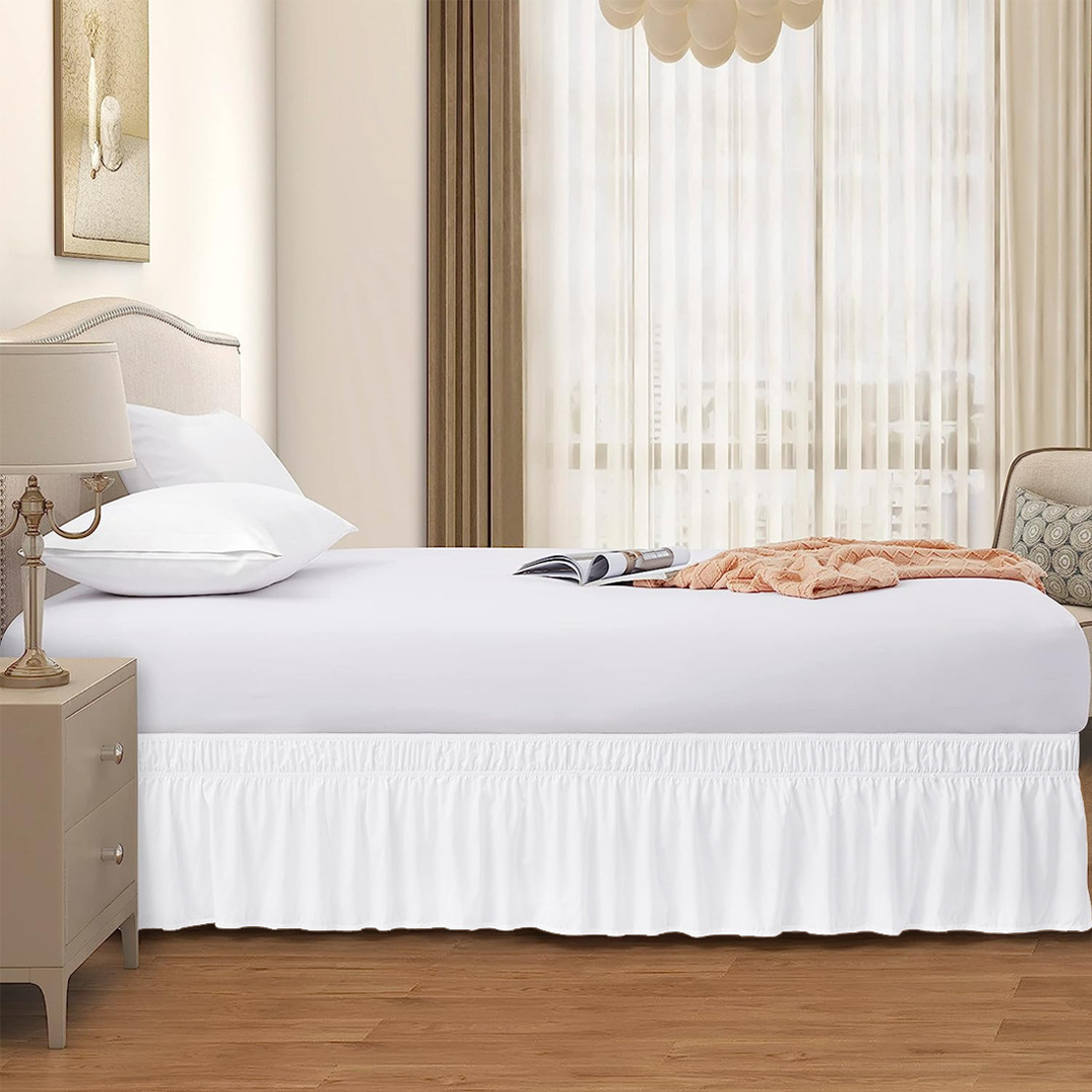 White Wrap Around Bed Skirts