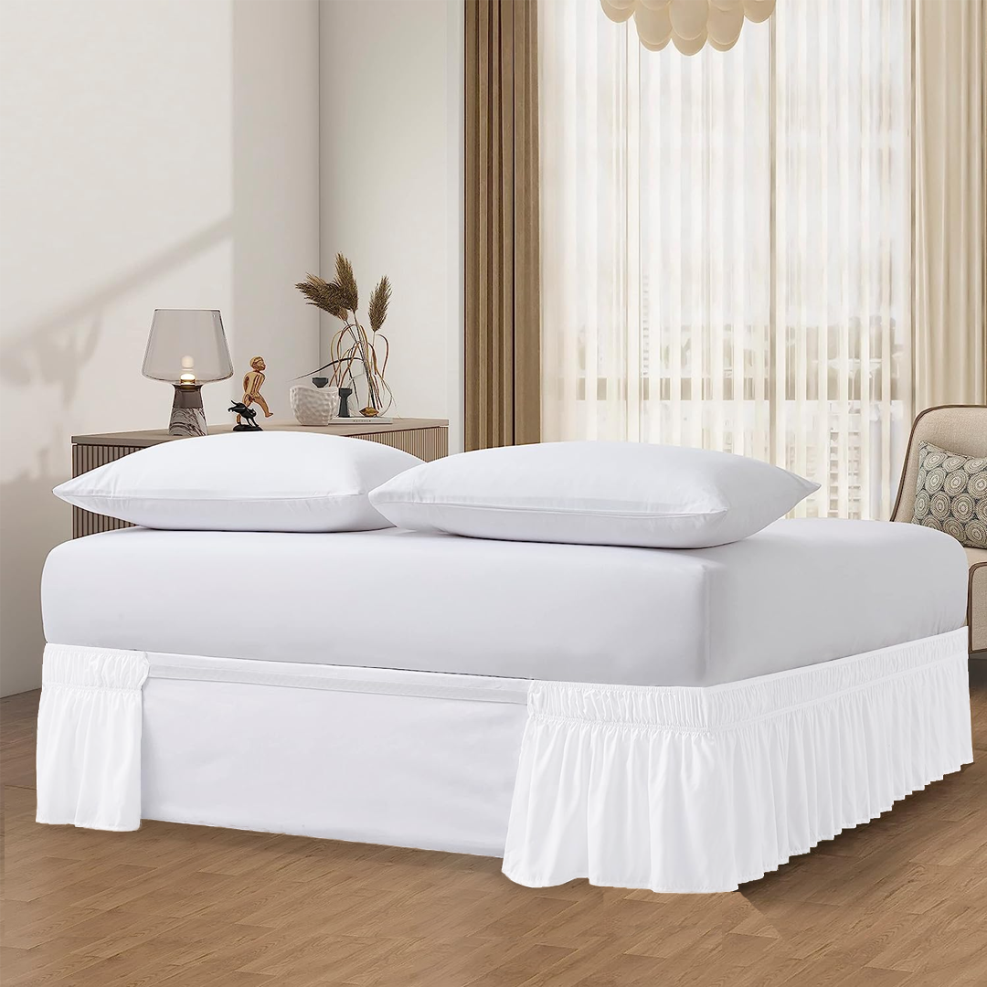 White Wrap Around Bed Skirts