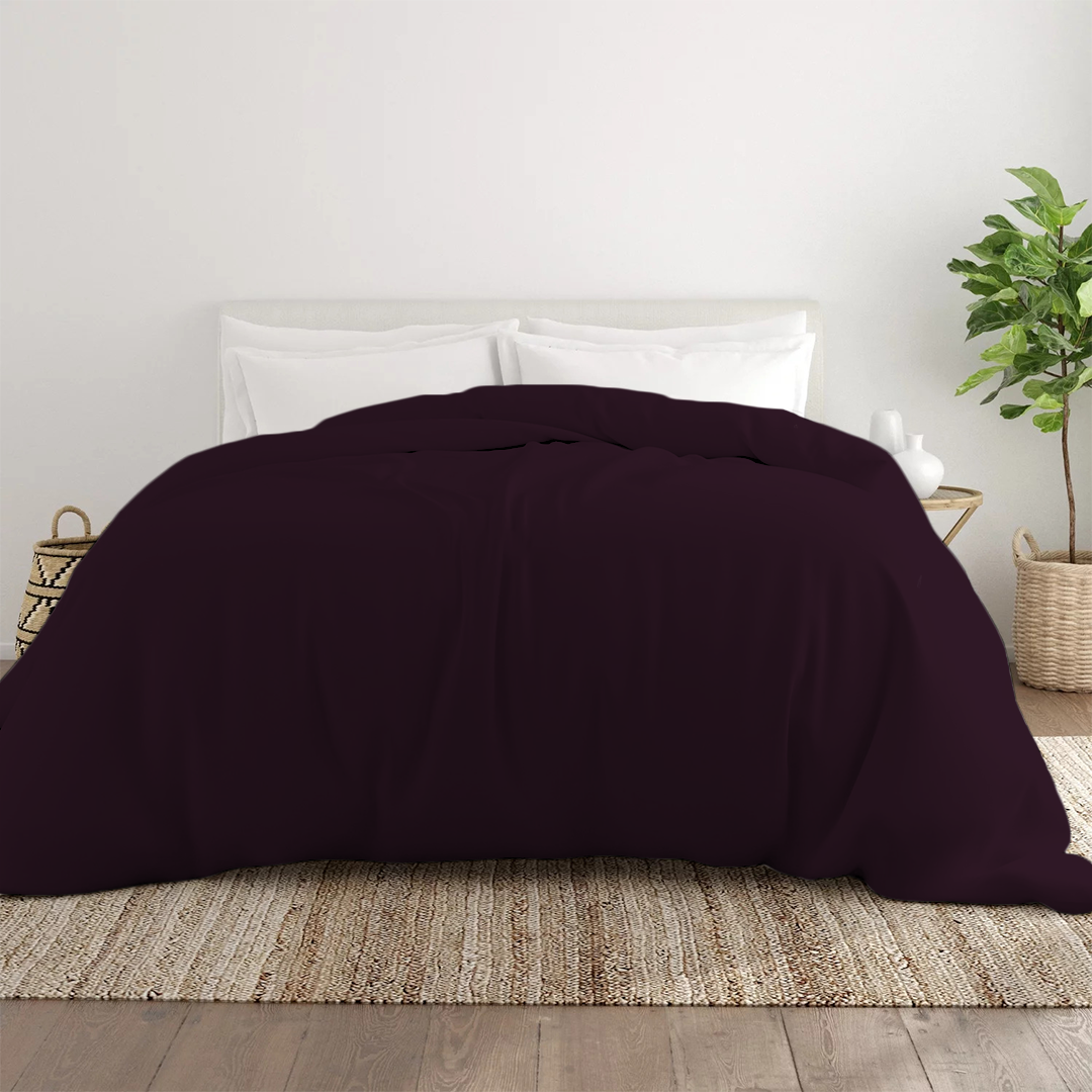 Wine Duvet Cover Solid Comfy Sateen