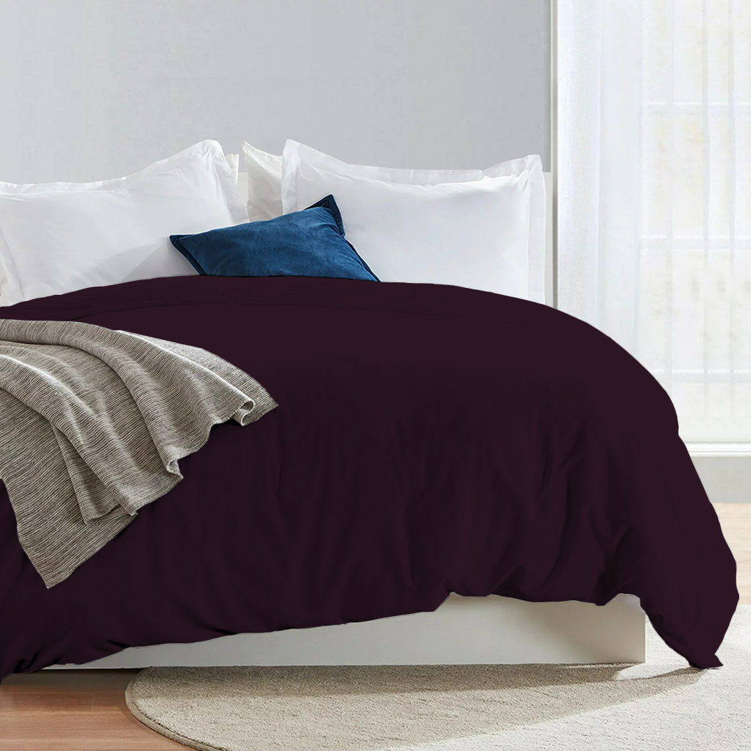 Wine Duvet Cover Solid Comfy Sateen