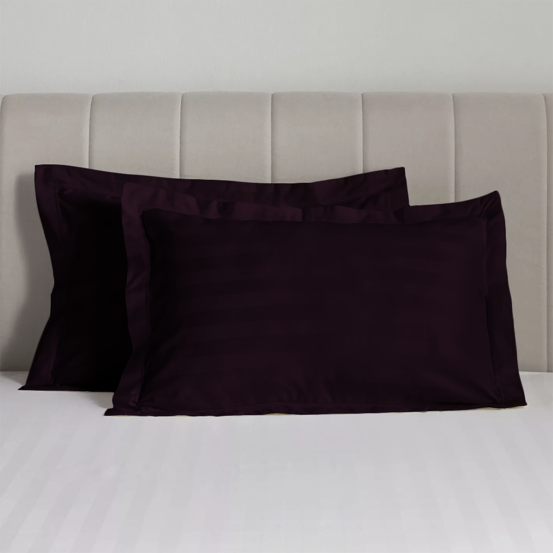 Wine Stripe Pillow Shams Comfy Sateen