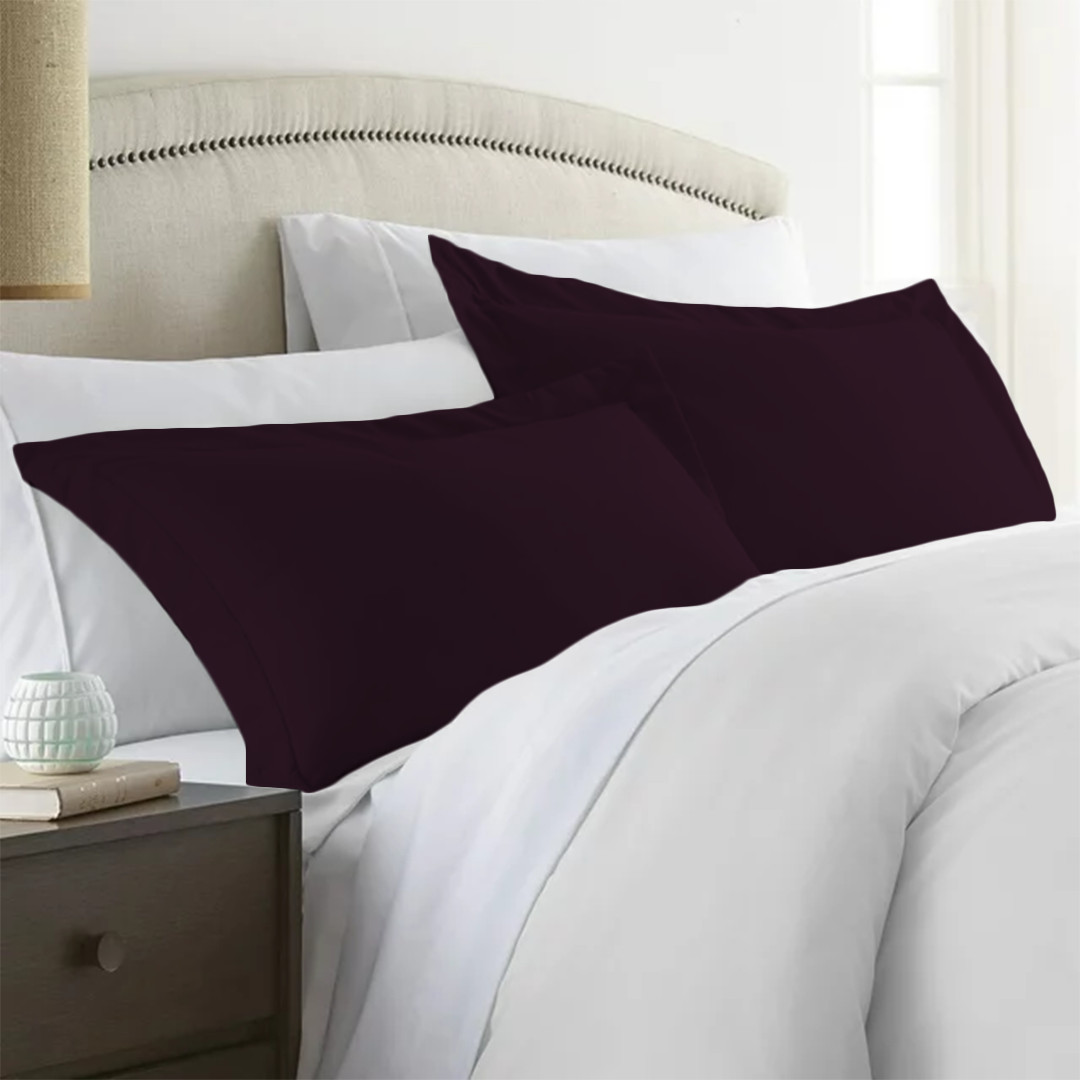 Solid Wine Pillow Shams (Comfy 300TC)