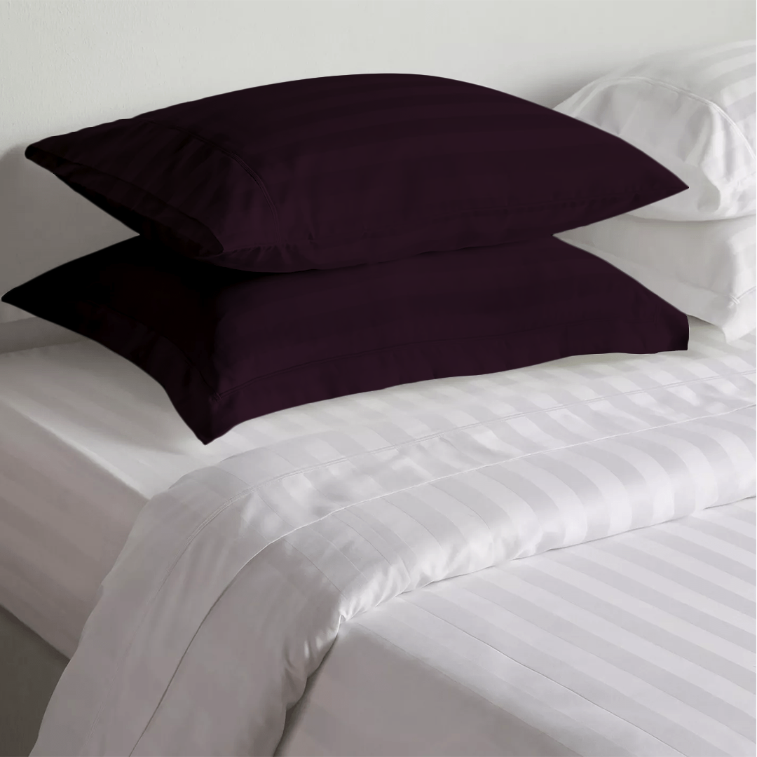 Wine Stripe Pillow Shams Comfy Sateen