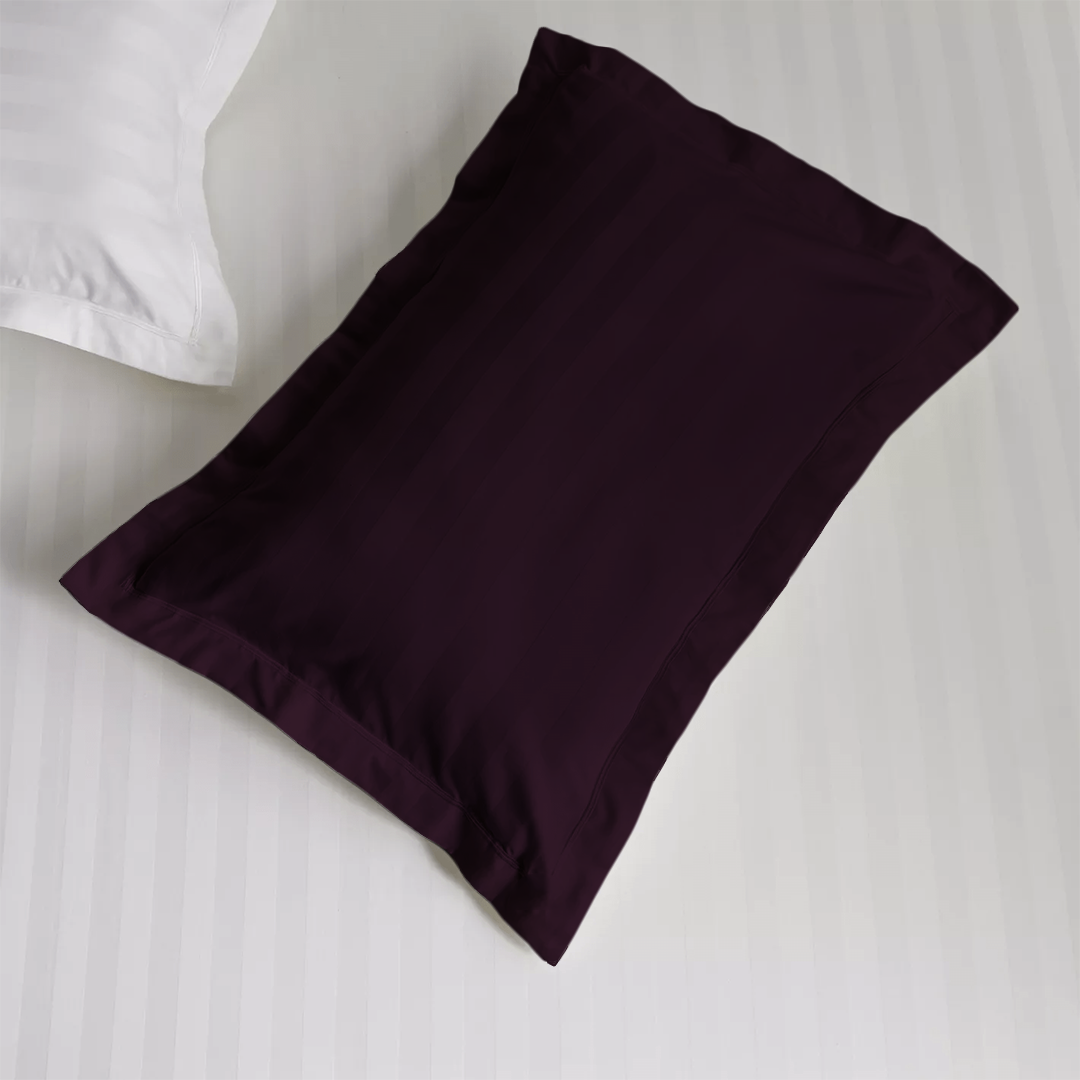 Wine Stripe Pillow Shams Comfy Sateen