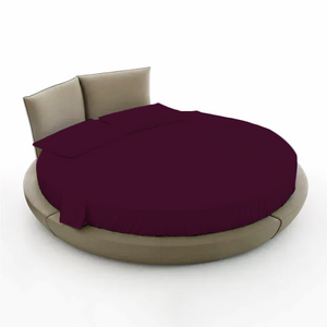 Comfy Round Sheet Set Solid 84 Inch Diameter Wine