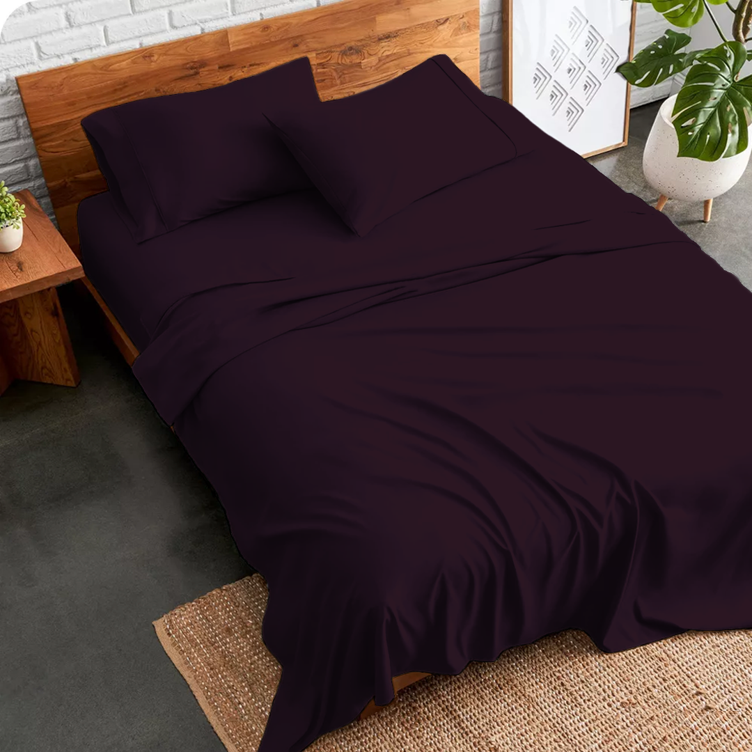 Wine Sheet Set Comfy Solid Sateen