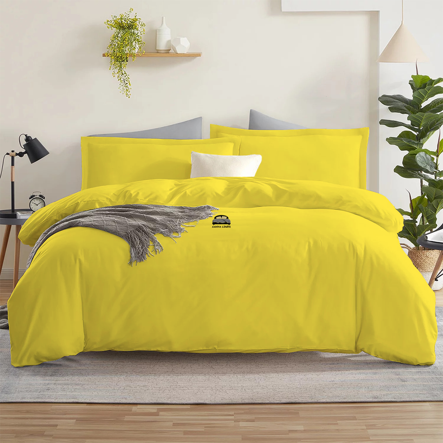 Atmosphera Carmen Bed Sheet Set With Cushions Yellow