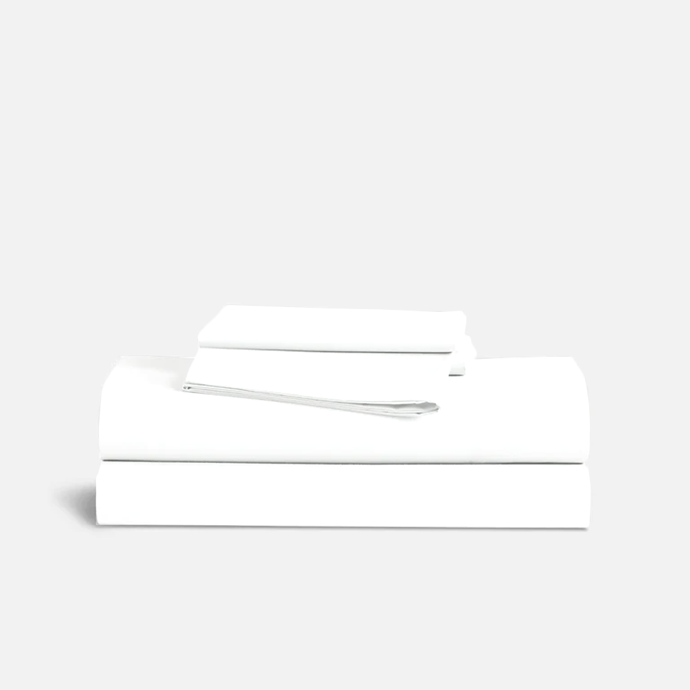 White Cotton Sheet Set Solid Comfy Sateen