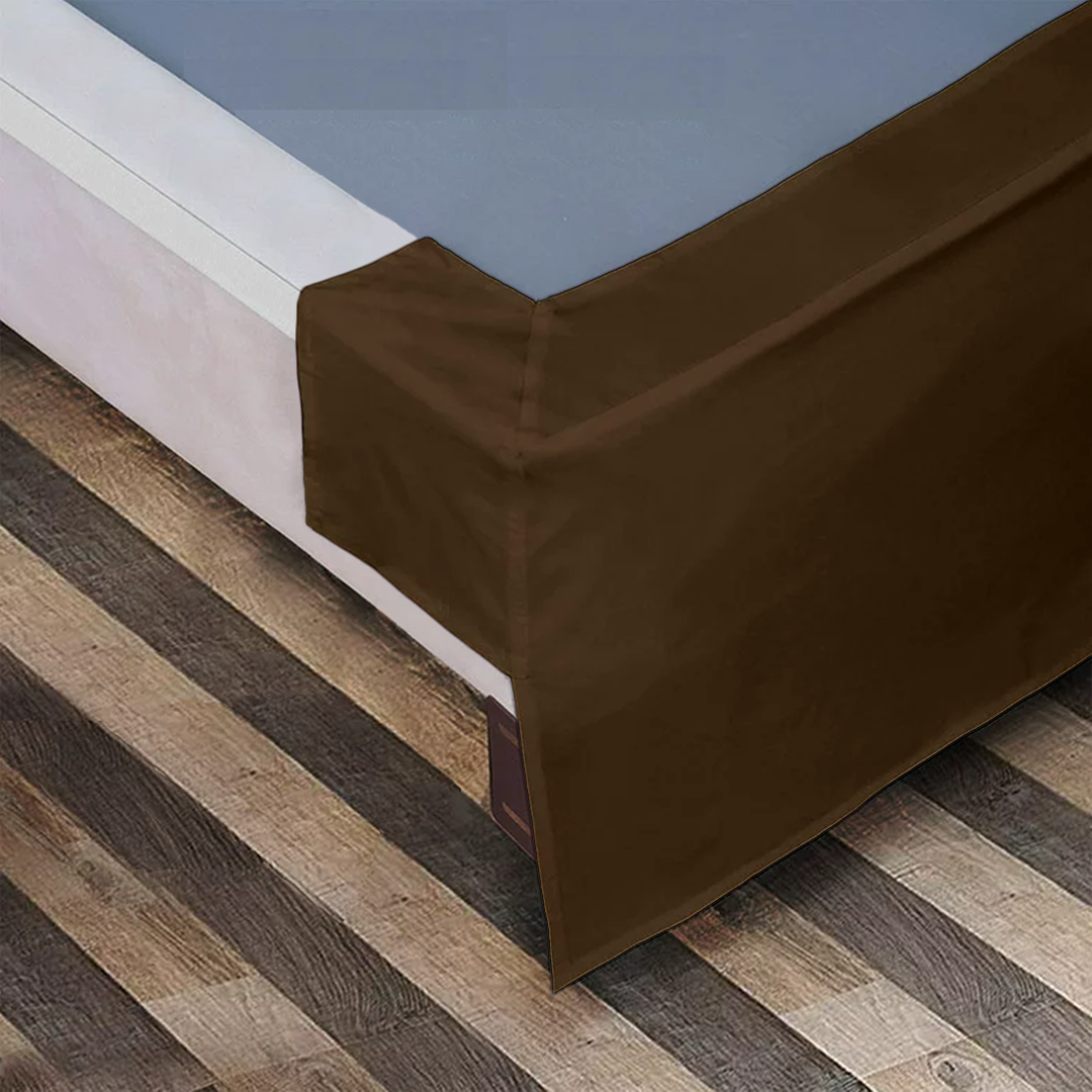 Chocolate Brown Bed Skirt Solid Comfy Sateen