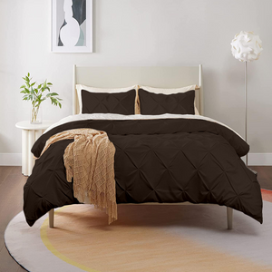 Chocolate Pintuck Duvet Cover Set Bliss