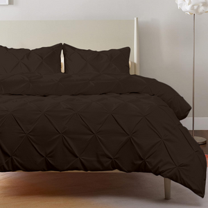 Chocolate Pintuck Duvet Cover Set Bliss