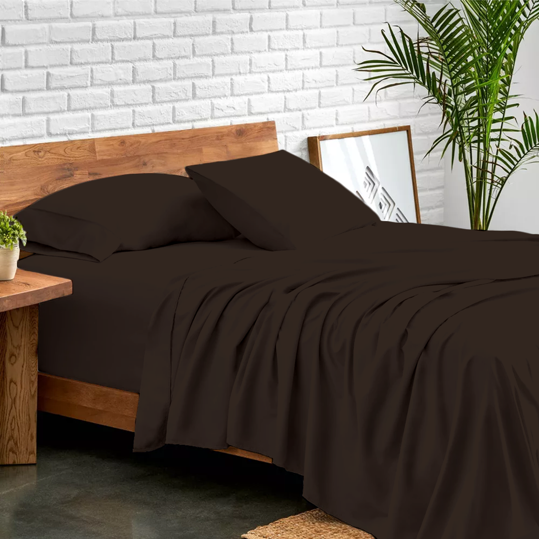 Chocolate Sheet Set Bliss Solid Sateen