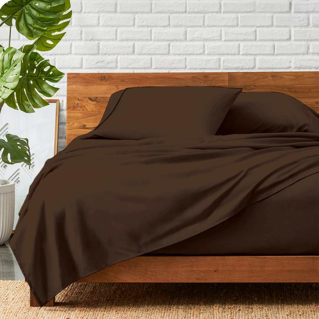 Chocolate Sheet Set Comfy Solid Sateen