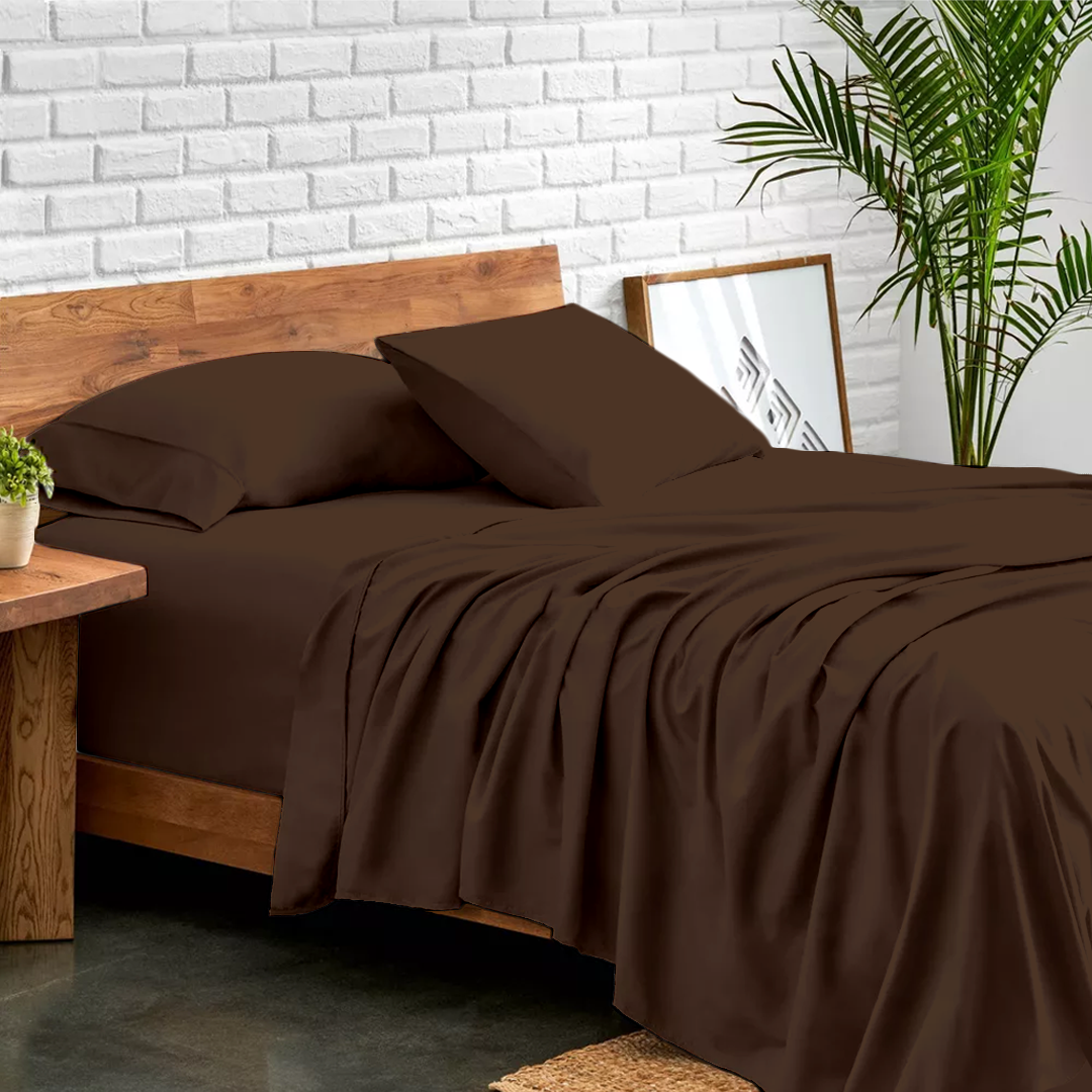 Chocolate Sheet Set Comfy Solid Sateen