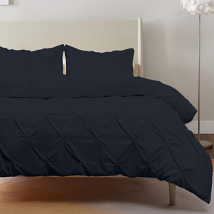 Navy Blue Pintuck Duvet Cover Set Bliss