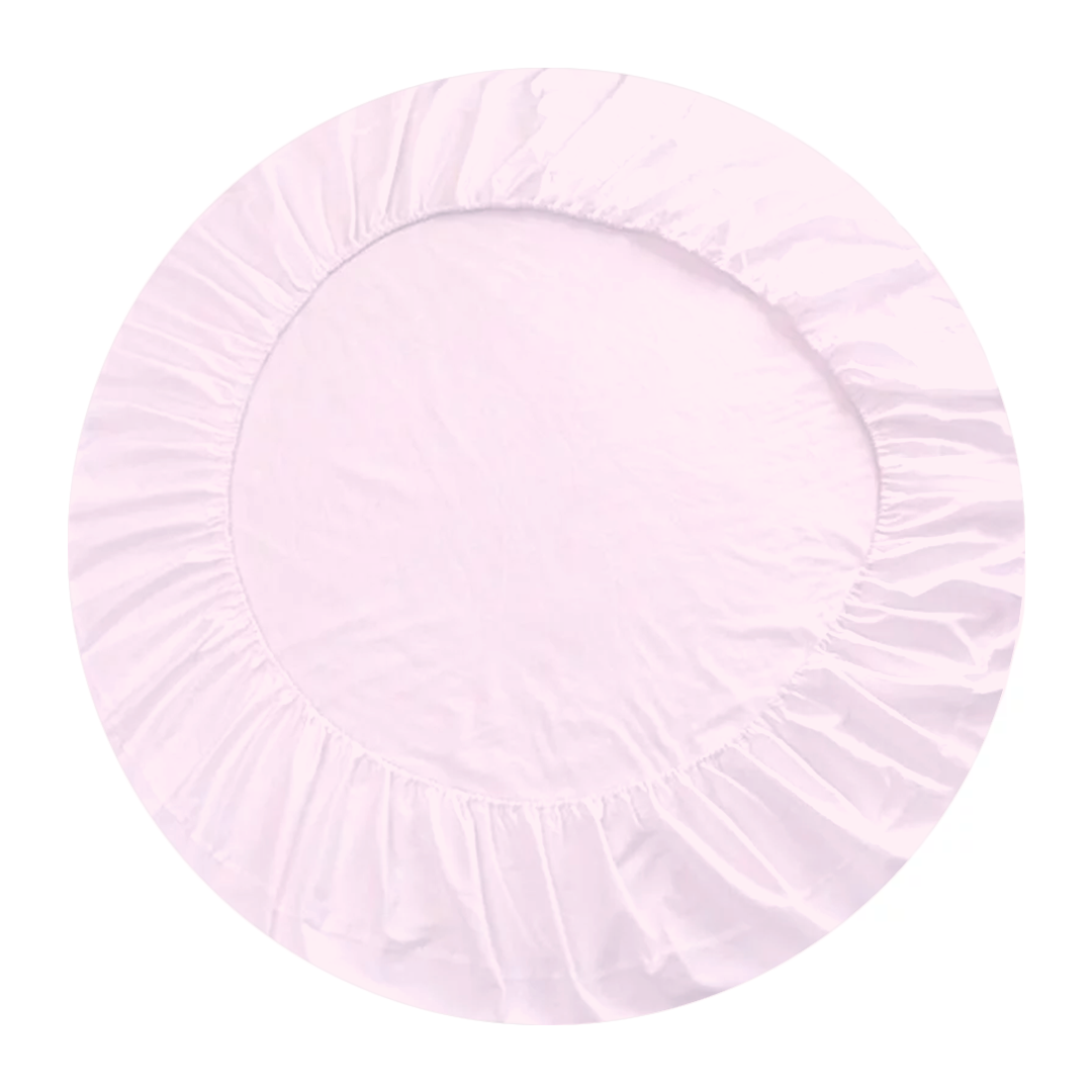 Pink Round Fitted Sheet Only Comfy Solid Sateen