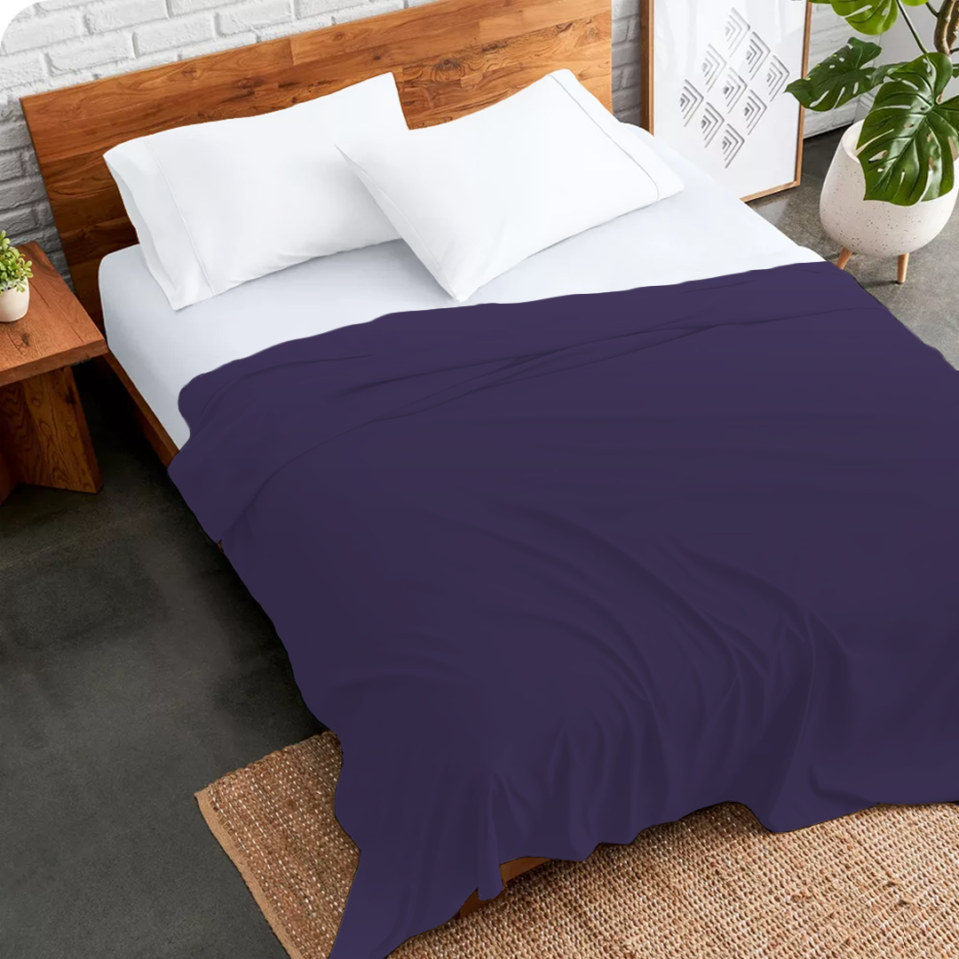 Purple Flat Sheet Solid (Comfy 300TC)