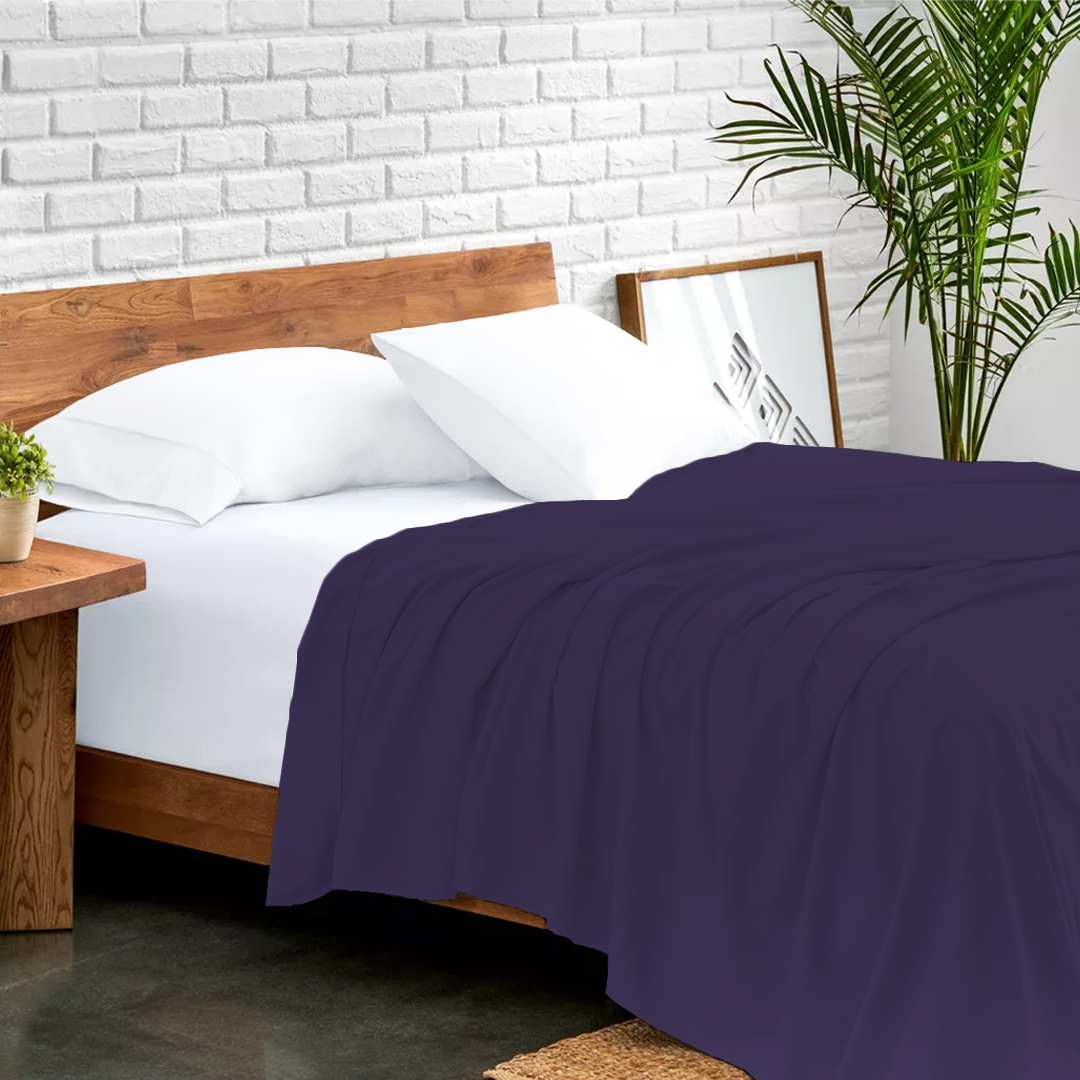 Purple Flat Sheet Solid (Comfy 300TC)