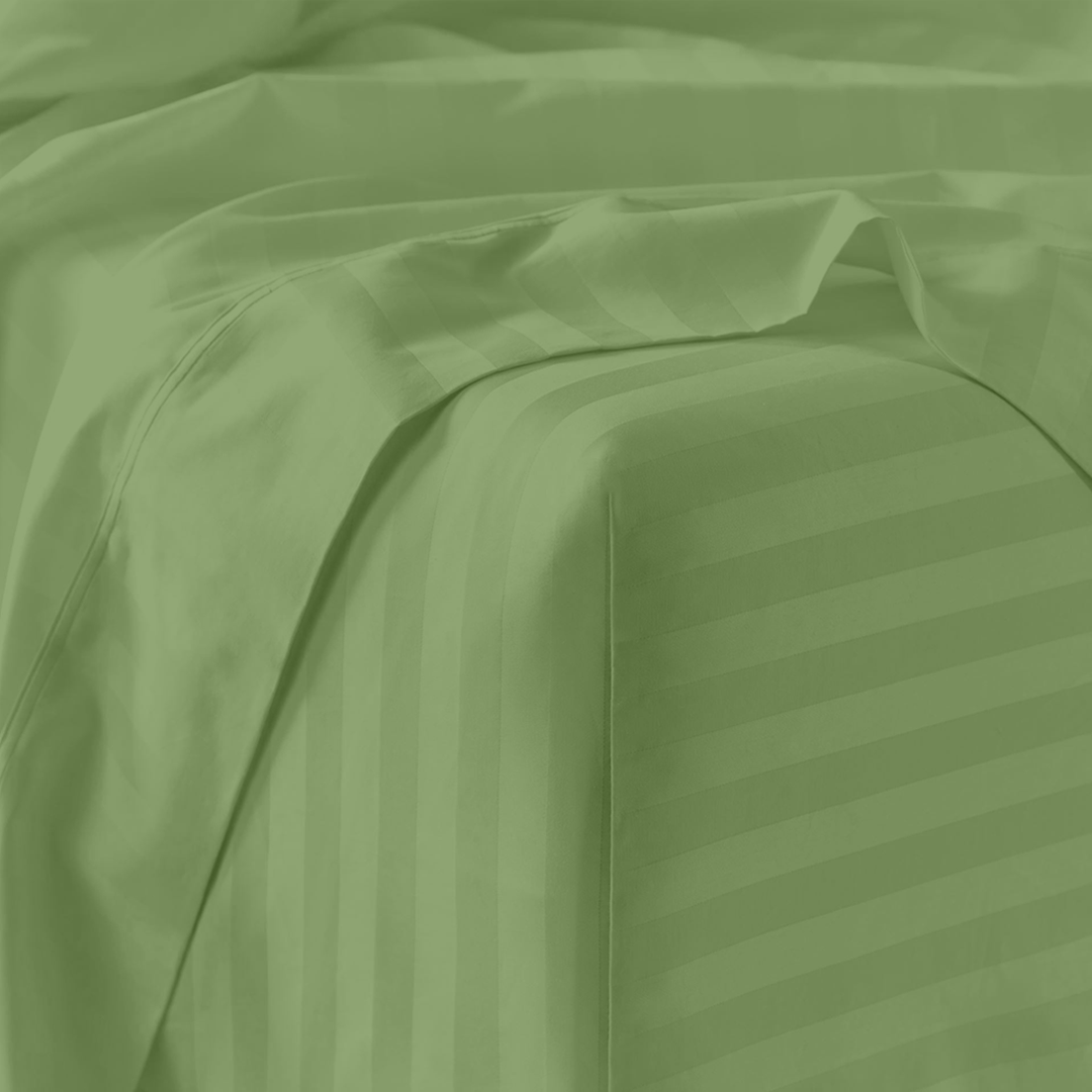 Sage Green Stripe Sheet Set Comfy Sateen