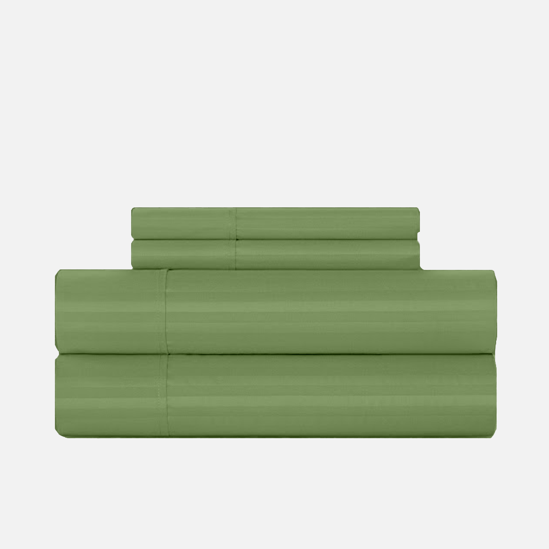 Sage Green Stripe Sheet Set Comfy Sateen