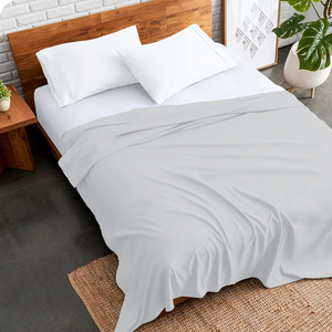 Light Grey Flat Sheet Solid Comfy Sateen