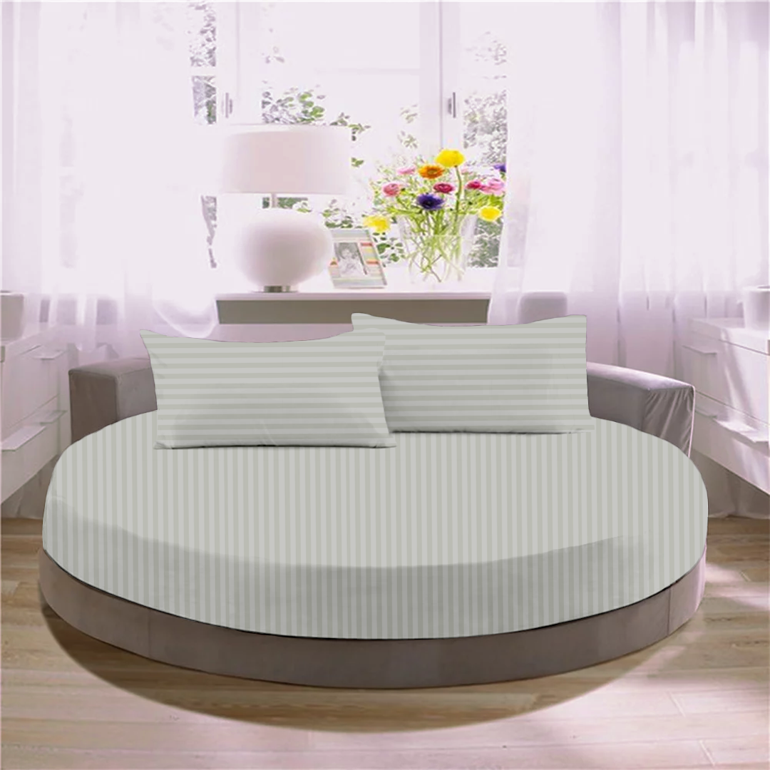 Light Grey Round Stripe Sheet Set