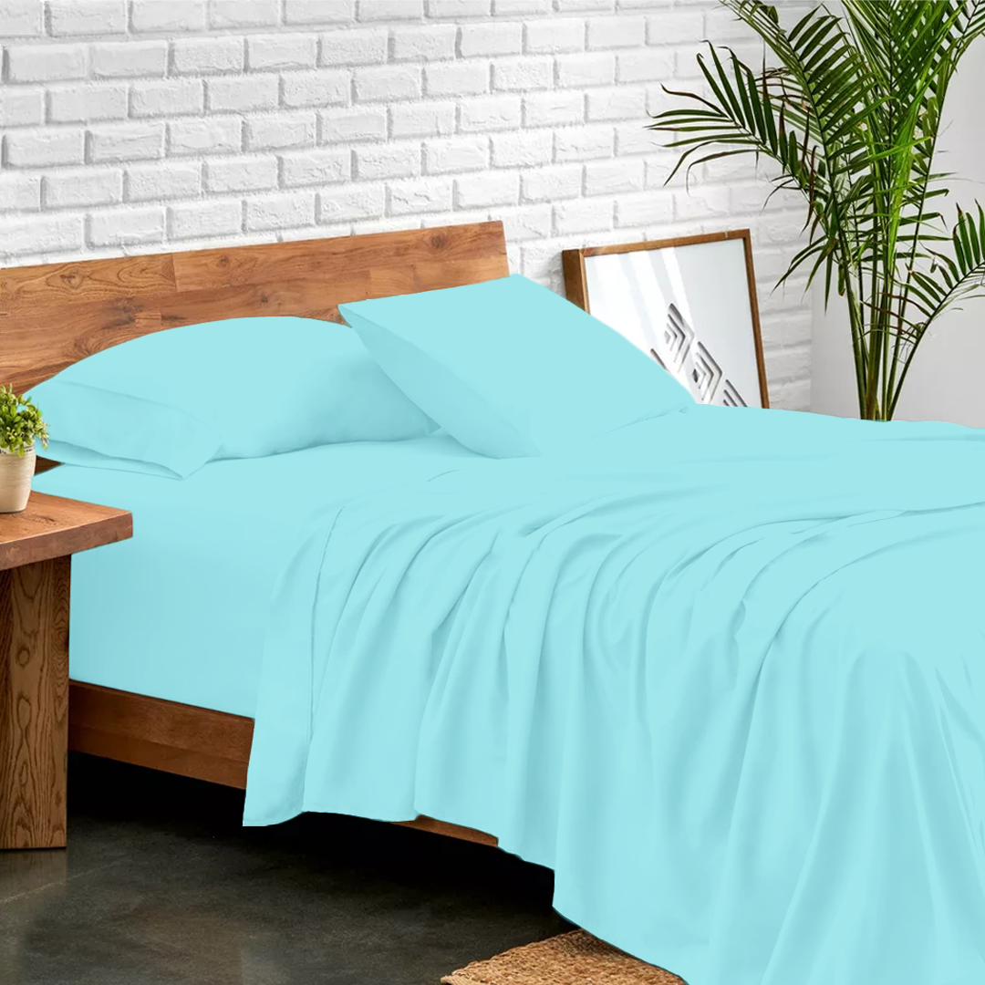 Light Blue Sheet Set Bliss Solid Sateen