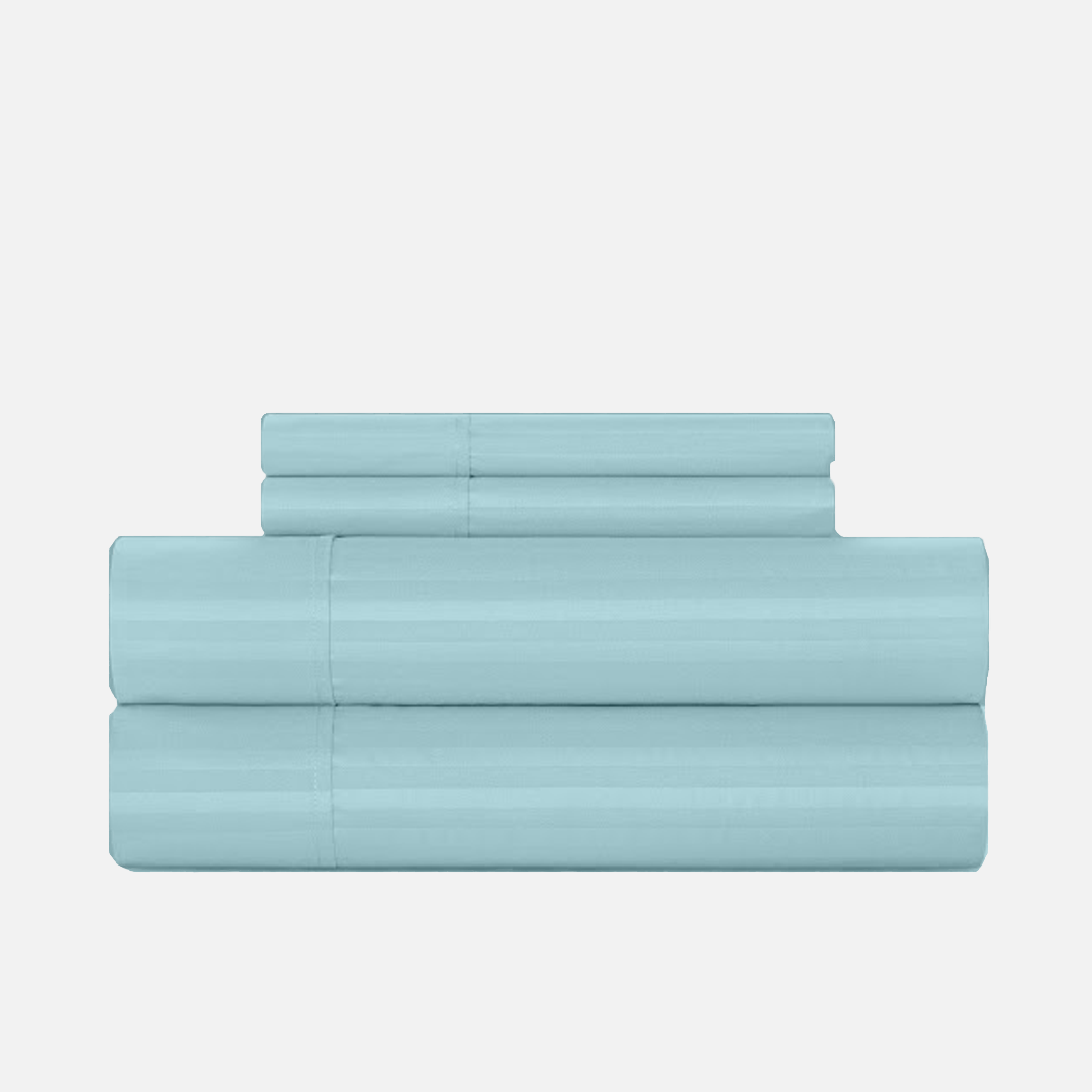 Light Blue Stripe Sheet Set Comfy Sateen