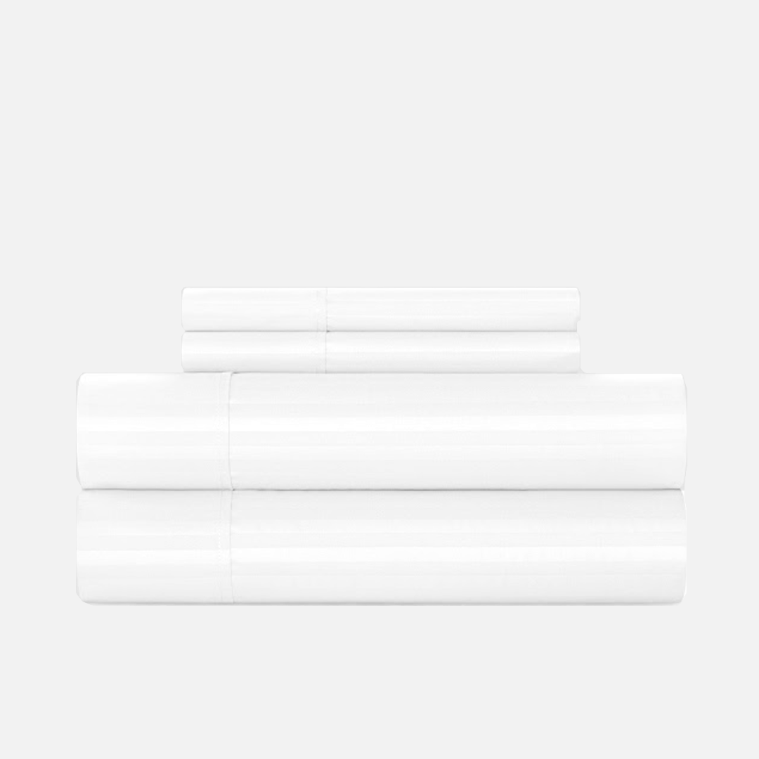 White Stripe Sheet Set Comfy Sateen