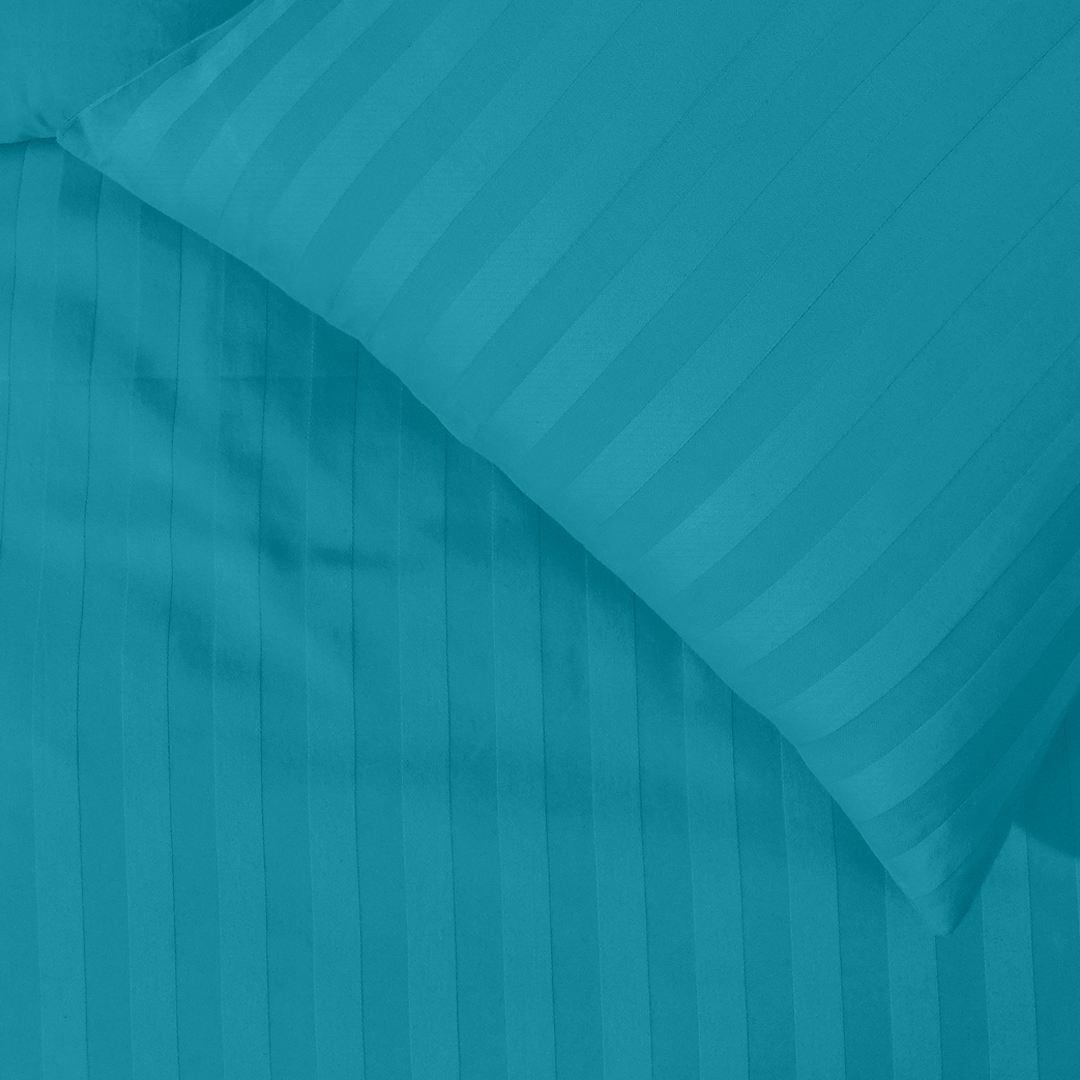 Turquoise Stripe Duvet Cover Set Comfy Sateen