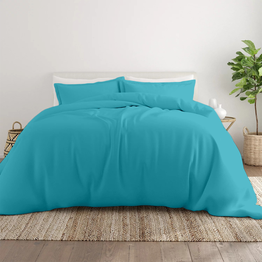 Turquoise Duvet Cover Set Comfy Sateen