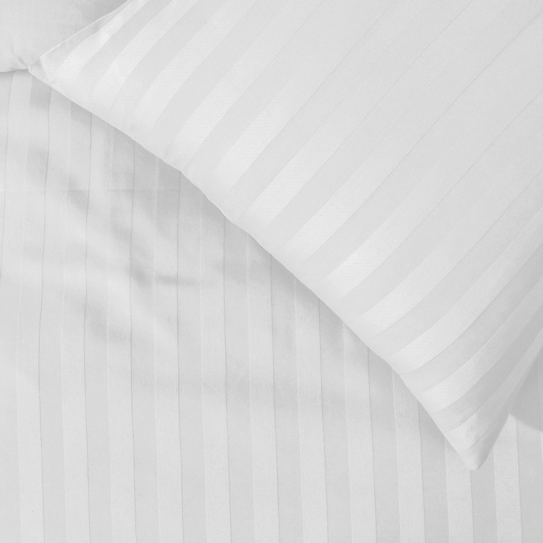 White Stripe Duvet Cover Set Bliss Sateen