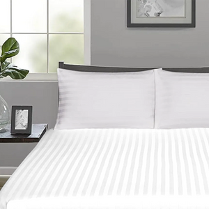 White Stripe Fitted Sheet Bliss Sateen