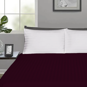 Wine Stripe Fitted Sheet Comfy Sateen