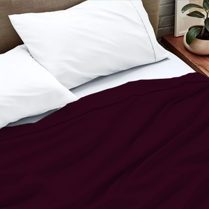 Wine Flat Sheet Solid (Comfy 300TC)