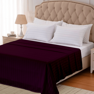 Wine Stripe Flat Sheet Comfy Sateen