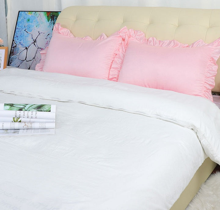 pink ruffle pillow shams